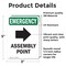 Signmission Assembly Point (Right Arrow) With Symbol, 3.5 in W x Rectangle, Vinyl Decal OS-2PACK-EM-D-35-V-10431 - alternate 2